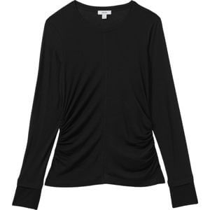 REISS SIERRA Ruched Side Crew Neck Top